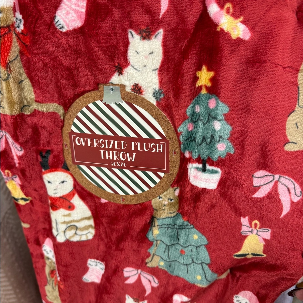Christmas cats throw blanket